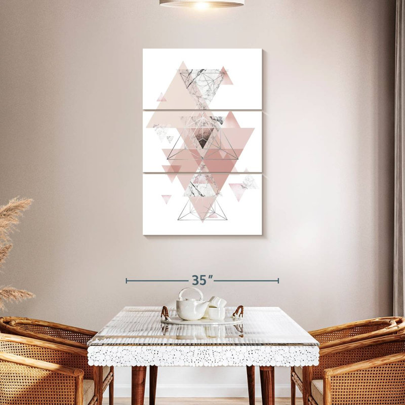 Motif géométrique marbré rose Avery, H 45 po x l 28 po