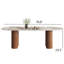 Table de salle à manger 78 "ovale en marbre artificiel de luxe pour 6-8 personnes, double colonne romaine avec pieds bruns et table de cuisine minimaliste moderne pour le salon-356112364-353320131-338527380