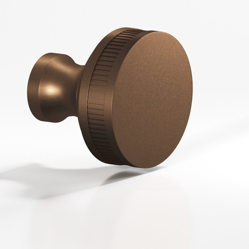Round, Coined Sandwich Cabinet Knob, Matte Oil Rubbed Bronze, 1.5"