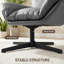 Faux Leather Swivel Accent Chair-457320491