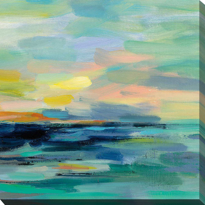 Pacific Beach II - peinture, Toile tendue, H 24 po x l 24 po x P 1,5 po