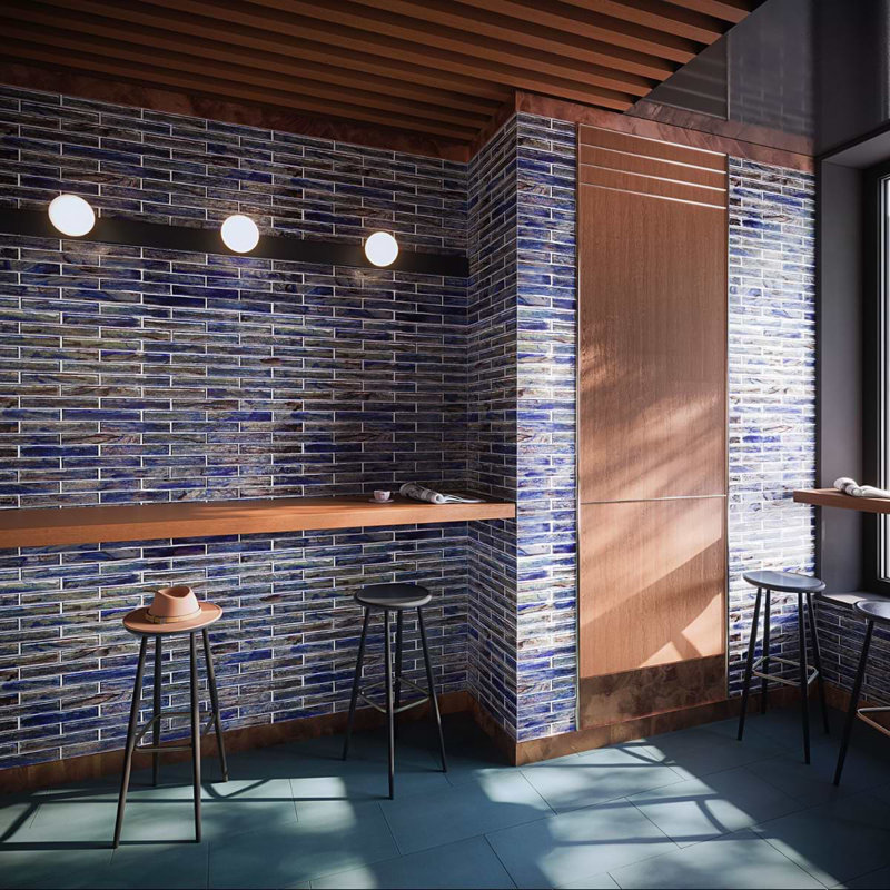 Komorebi 2x12 Brick Polished Glass Subway Tile