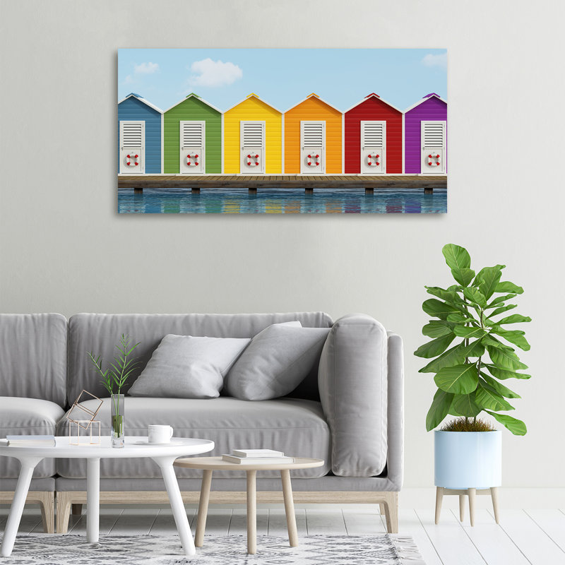 Beach Cabins - Wrapped Canvas Print
