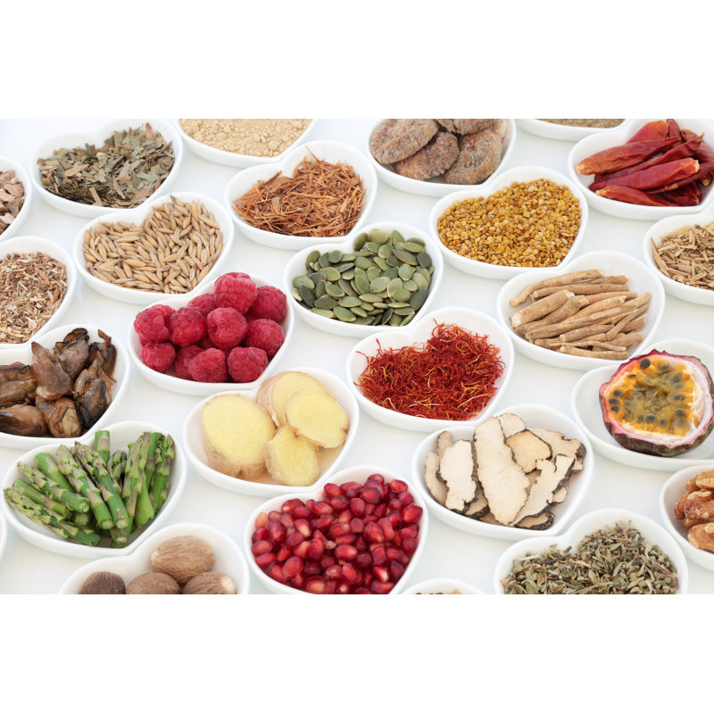Healthy Aphrodisiac Food Selection - Wrapped Canvas Print, 30cm H x 46cm W x 3.8cm D