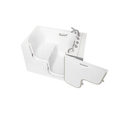 Wheelchair Transfer 36"x55" Acrylic Soaking Walk-In-Bathtub, Fast Fill Faucet, 2" Dual Drain