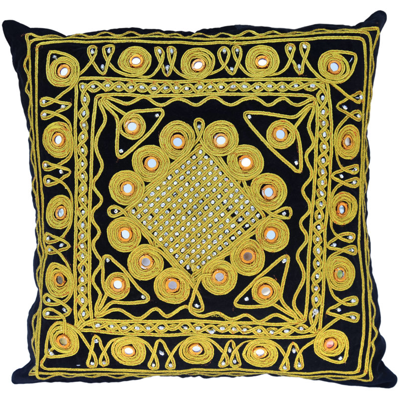 Buttons Cotton, Silk Throw Pillow, Geometric