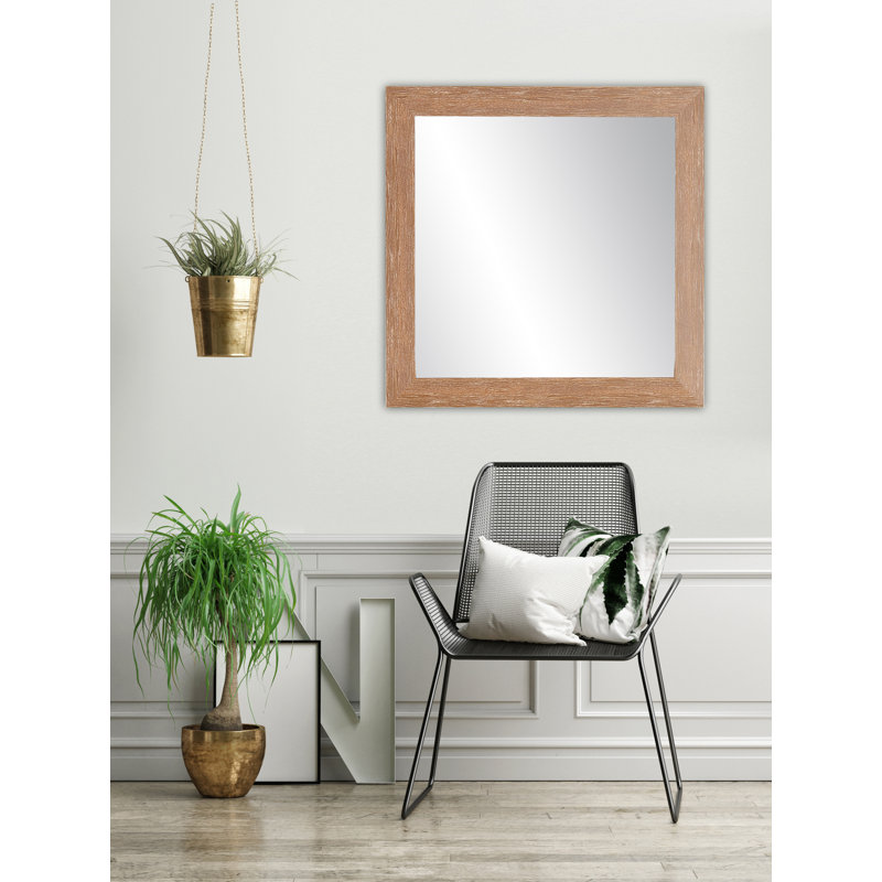 Miroir mural Cheesman, 32 po x 32 po, Brun/rouge