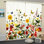 2Pcs Rideaux à imprimé floral vibrant, conception botanique de pré d'été, filtrage de la lumière et protection de la vie privée, passe-tringle pour le salon, la chambre, le balcon, la cuisine