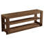 Console basse 63 po en bois massif, table de canapé d'entrée étroite avec tablettes de rangement à lattes, table d'appoint rustique pour petits espaces
