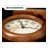 Vintage solid wood wall clock with a roof-shaped top and a metal pendulum