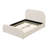 Modern Linen Upholstered Bed Frame with Heightened Footboard, Solid Wood Legs and Metal Frame (Queen)-868737088