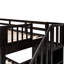 Lit superposé double dans la chambre à coucher, escalier à quatre marches, rangement, barrière de sécurité, lit à pieds en pin avec escalier, espace de rangement, boîte à ressorts non requise-130449340
