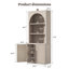 Bibliothèque cannelée avec tablettes ouvertes et armoire de rangement 77,6 po H-1723016909-1722337013