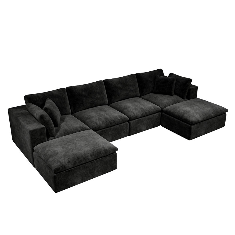 137.8*68.9"Modular Sectional Sofa Seat, Black