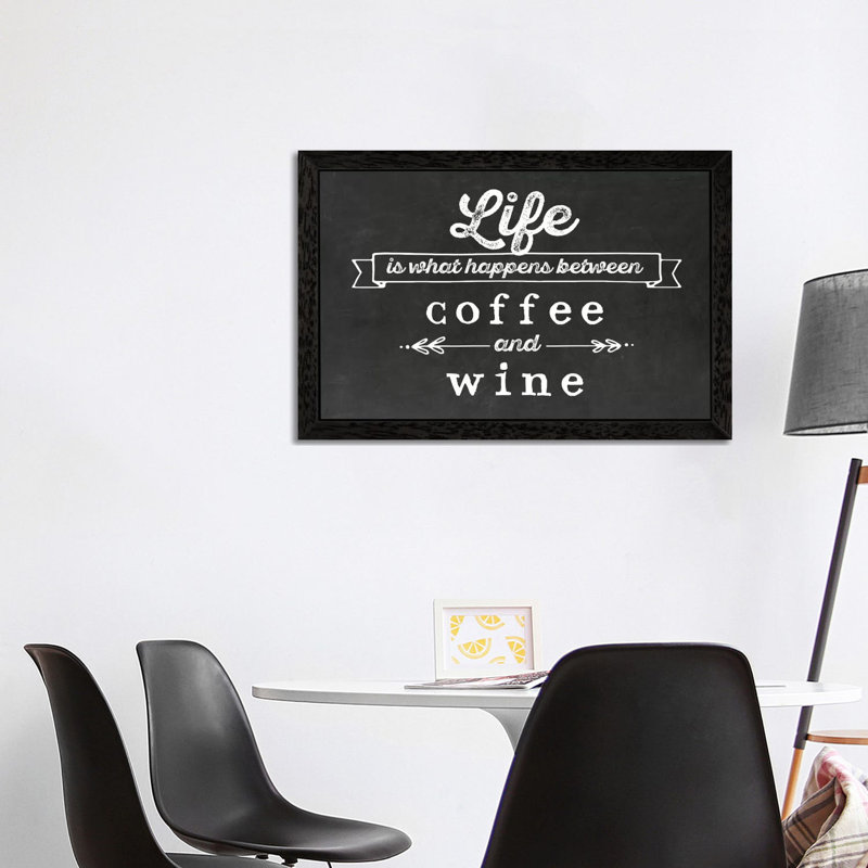 Coffee & Wine by Amanda Murray - Print on Canvas, 101.6 cm H x 66.04 cm W, Black Floater Framed
