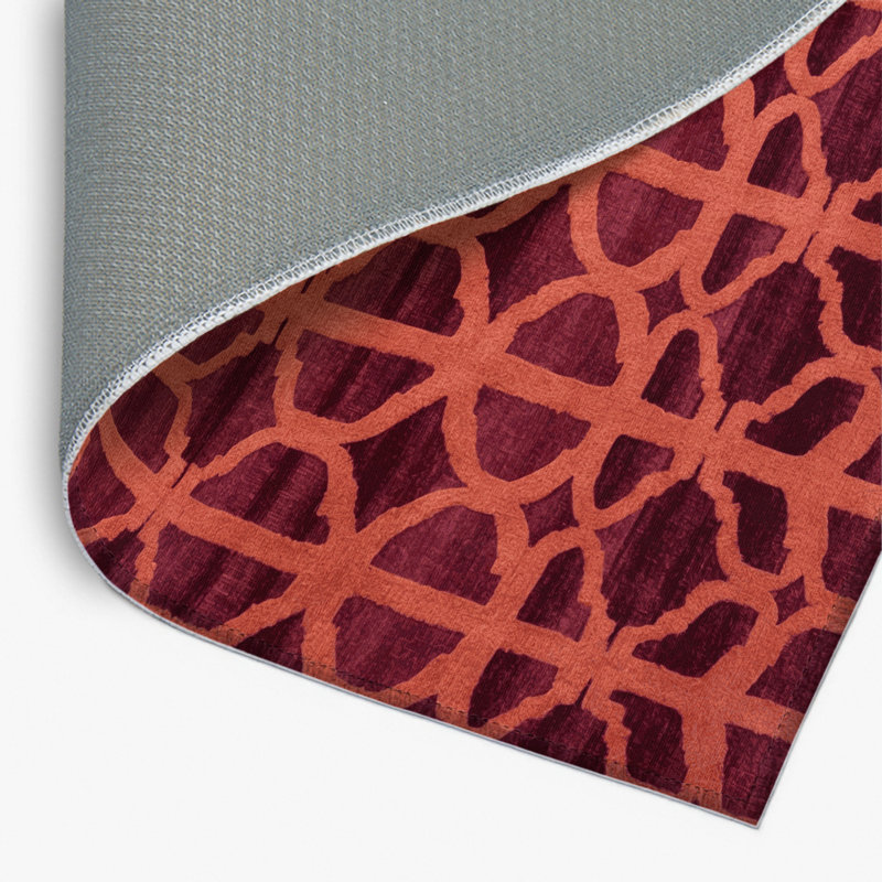 Tapis intérieur et extérieur rose Trellis, Rectangulaire 8 pi x 10 pi