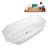 63" Streamline Soaking Glossy White Acrylic Freestanding Bathtub, Bamboo Tray, Drain-103682615