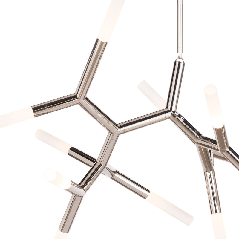 Traveler Chandelier, Polished Nickel, 49"W x 41"H