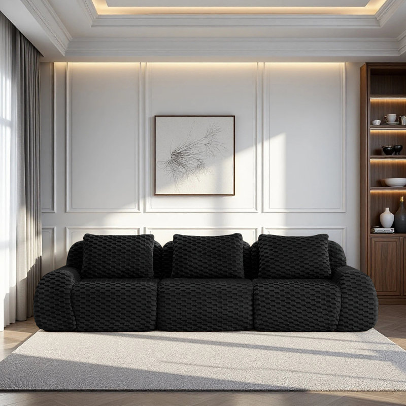 Canapé modulaire 114,2 po Boneless Couch, Noir
