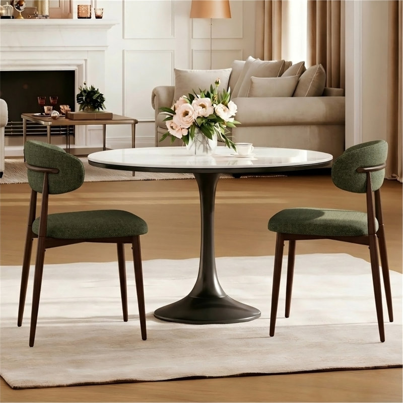 Ensemble de 2 chaises de salle à manger, Vert, Vert