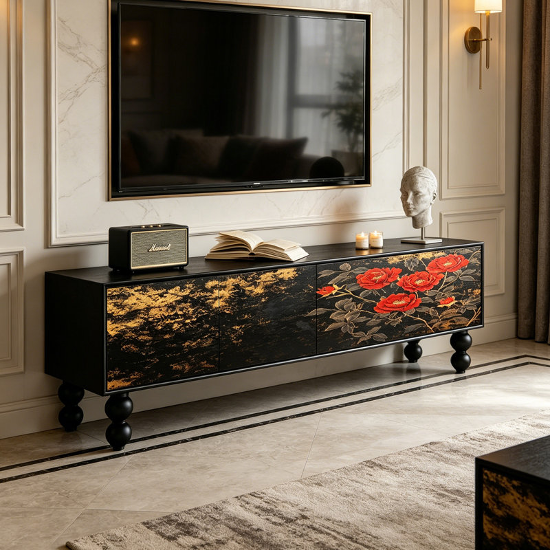 Meuble télé avec rangement Luxury, 23.62"H x 78.74"L x 15.74"W