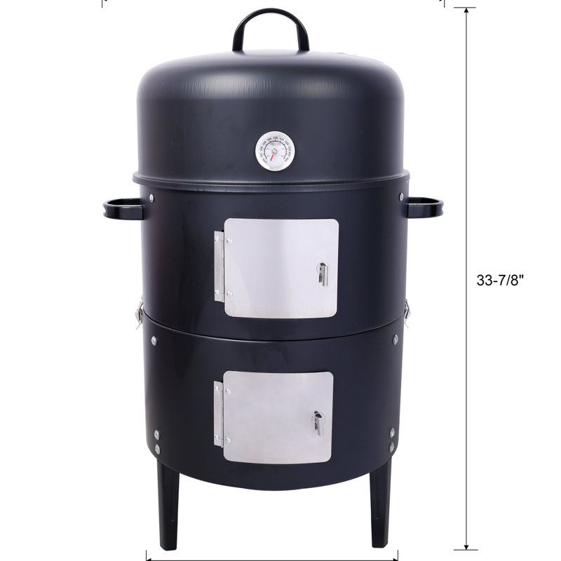 Cuisinière d'extérieur en acier avec fonctions de cuisson polyvalentes et fabrication en porcelaine noire émaillée très résistante