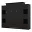 Grand lit escamotable vertical avec tablettes de rangement et éclairage DEL, grand lit escamotable pliable en bois