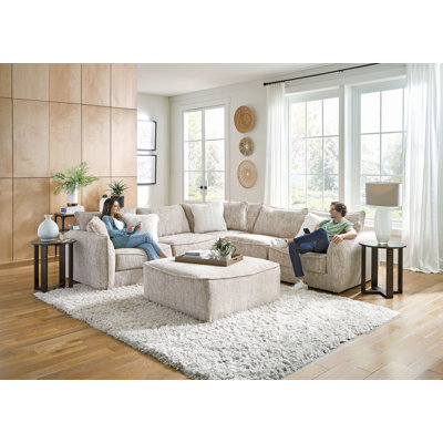 Russella 3-Piece Fabric Sectional, Parchment