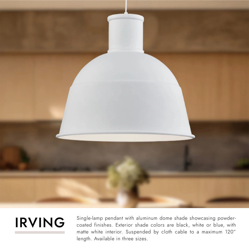Irving 1 - Light Pendant, Indigo Blue, 21" H x 22" W x 22" D