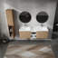Meuble-lavabo mural élégant avec rangement abondant et lavabo élégant-1877248478