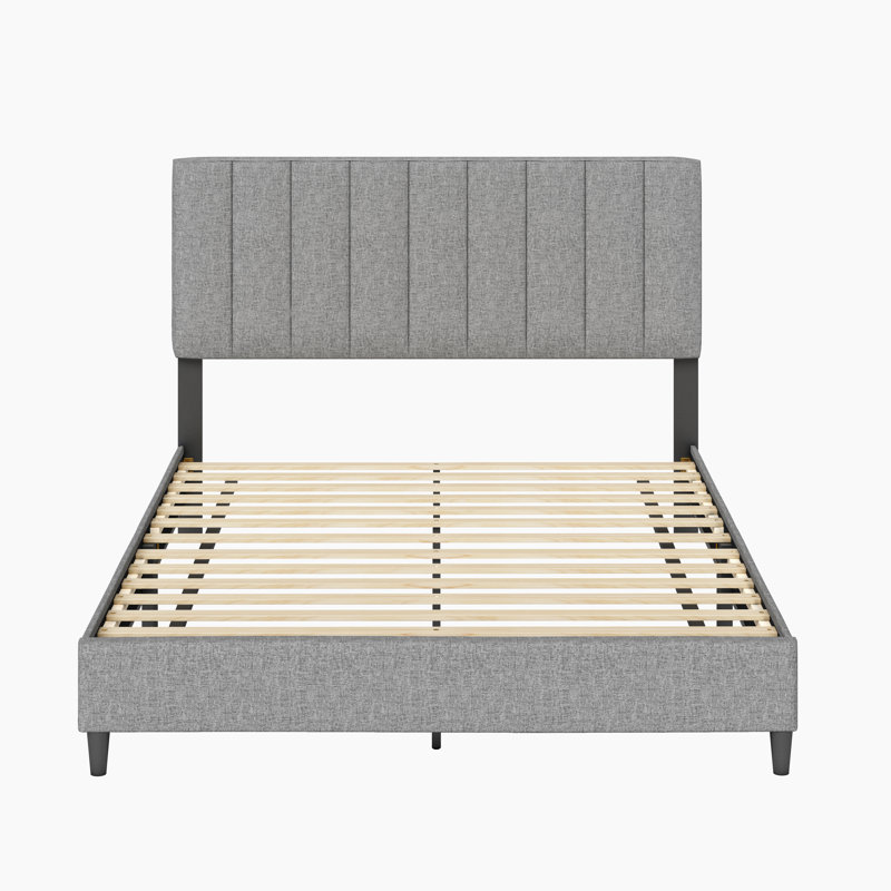 Structure de lit Leah Lin, Plein, Gris