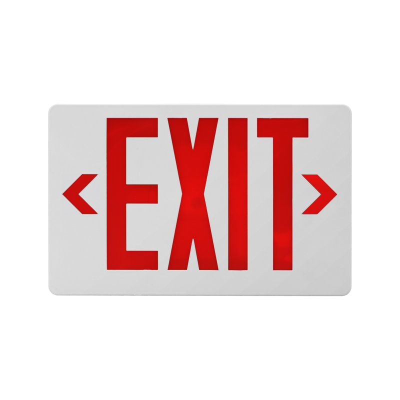 NICOR Lighting Thermoplastic LED Double Sided Exit Sign, Red