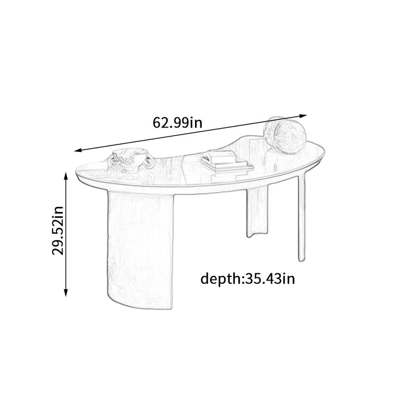 Bureau d'écriture Creative, H 29,52 po x l 62,99 po x P 35,43 po