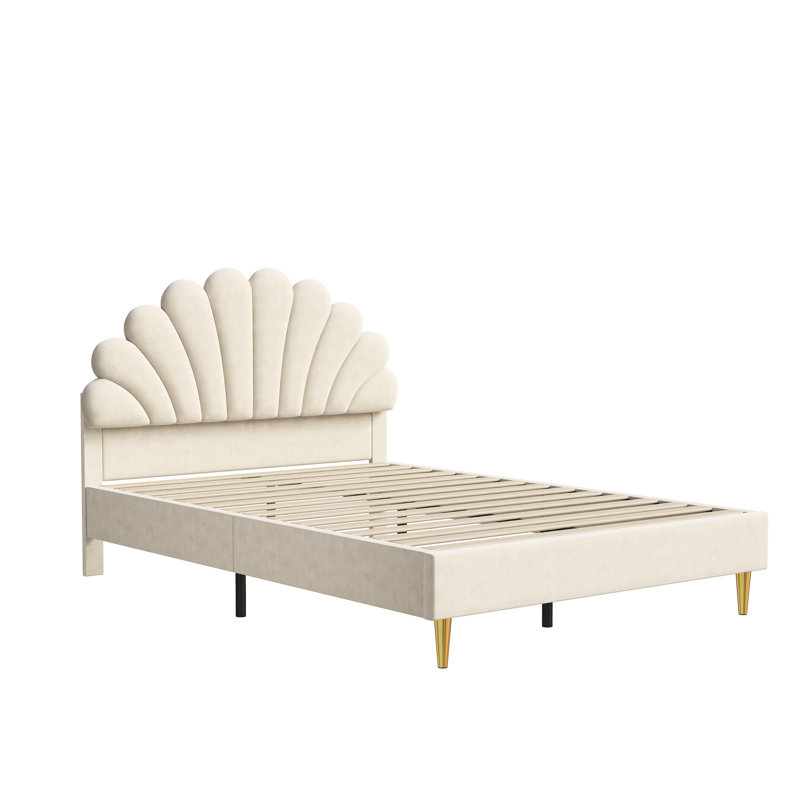 Upholstered Bed, Beige