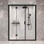 Porte de douche pliante à charnières pivotantes semi-encadrées, noir mat, de 81 à 84 cm (32 à 33 pouces), avec verre trempé de 6 mm et installation réversible