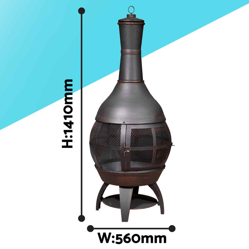 Chanay Round Steel Wood Burning Smokeless Chimenea