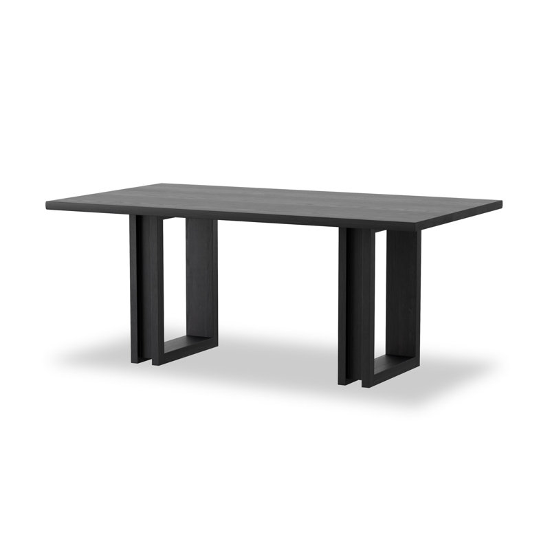 Carmel Solid Wood Dining Table, Black Wash
