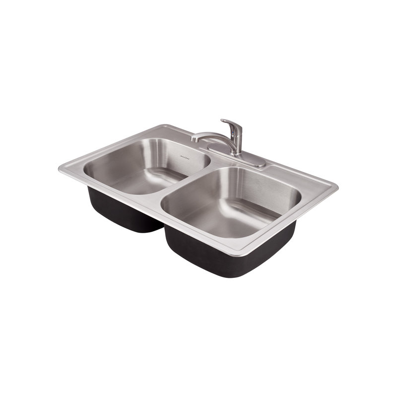Colony 33'' L Double Bowl Stainless Steel Kitchen Sink