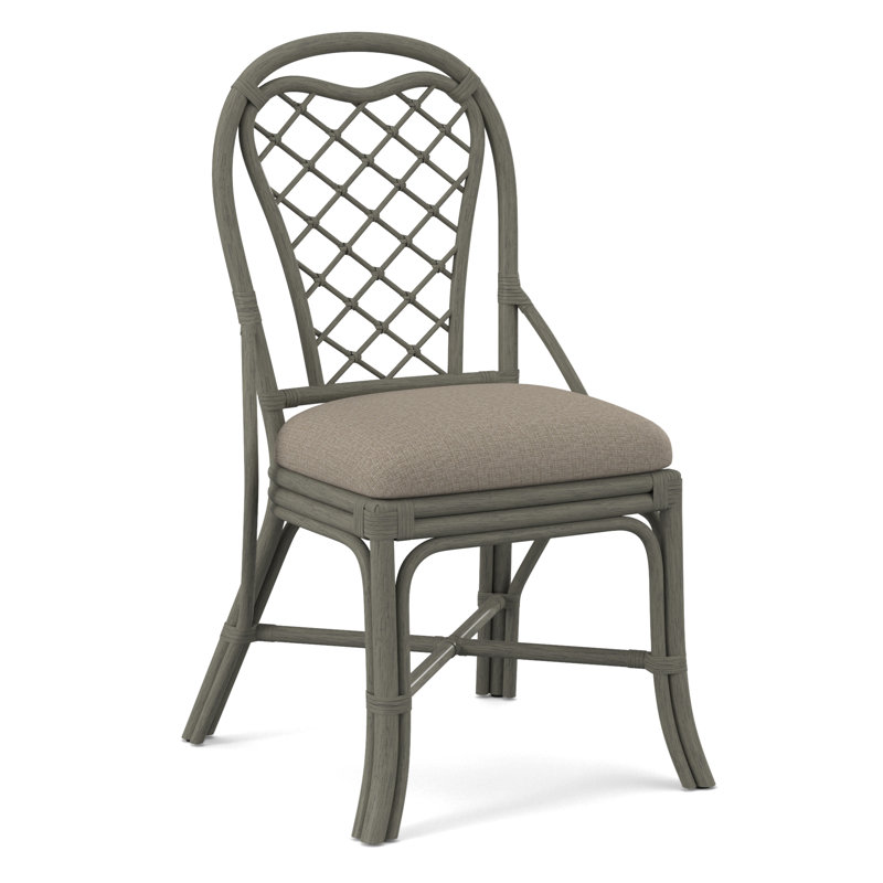 Chaise à dossier Trellis, Tissu beige performant - 0851-73, Pierre grise