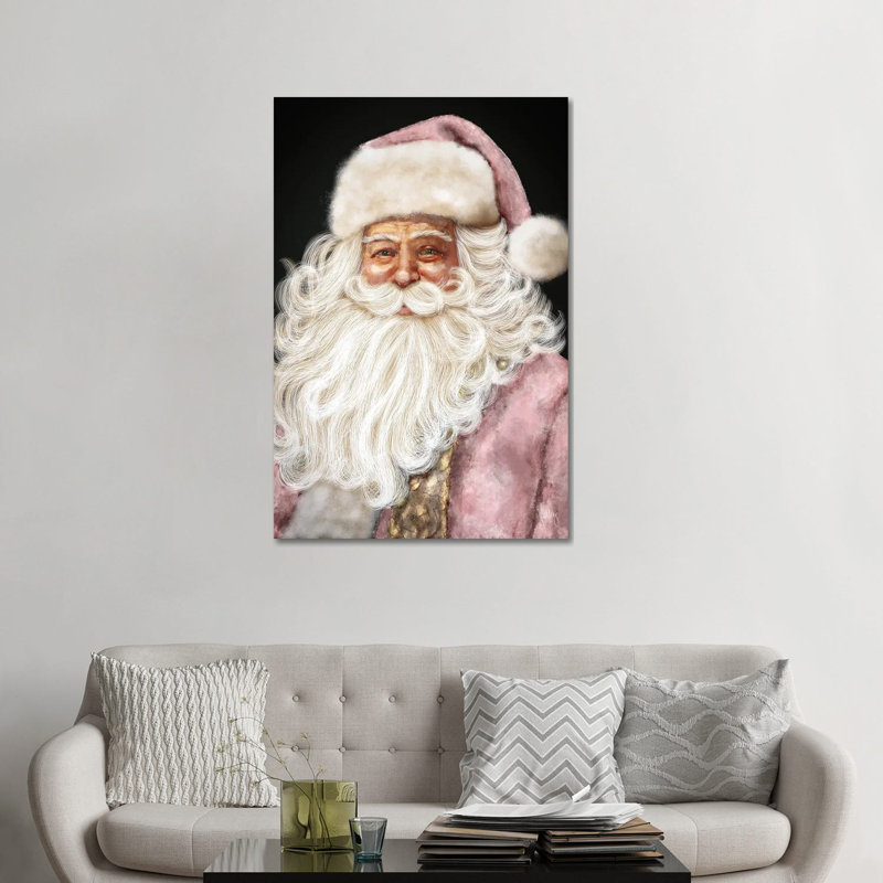 «Pink Santa», reproduction d'art murale , H 48 po x l 32 po, Toile tendue, Ne s’applique pas