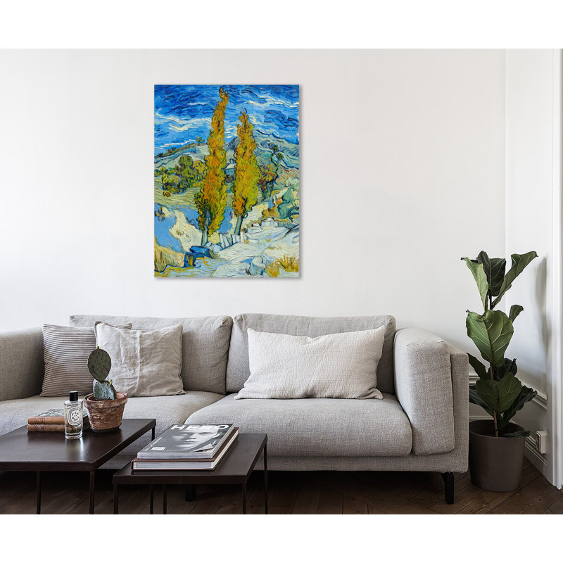 «The Poplars at Saint-Remy» par Vincent Van Gogh - reproduction d'art sur toile tendue, H 20 po x l 15 po x P 1,5 po