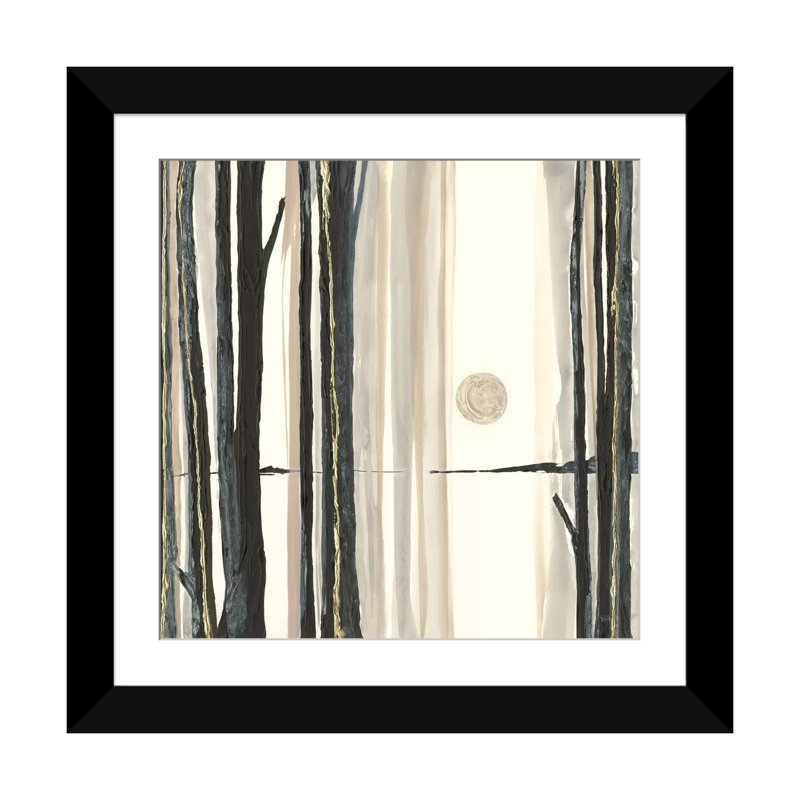« through the trees iv », impression sur toile, H 24 po x l 24 po x P 1 po, Papier d'art encadré noir, Blanc