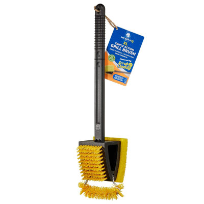 Mr BarBQ XL Triple Action Grill Brush Powered by Scrub Daddy