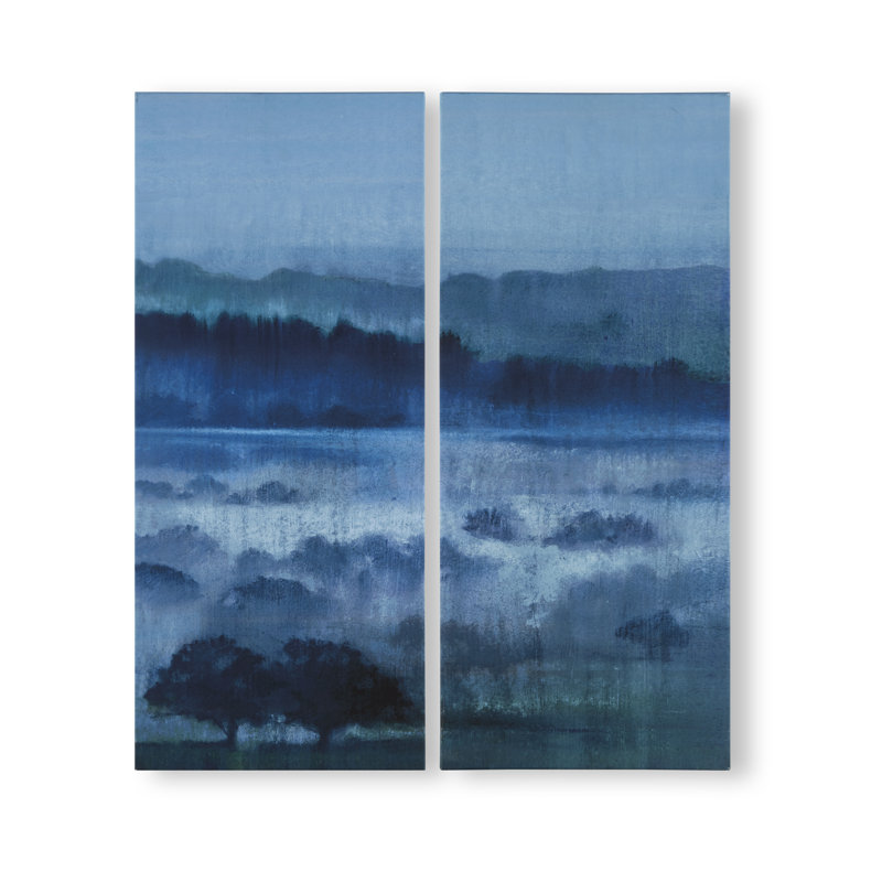 Art for the Home Hazy Fields Set of 2 Printed Canvas