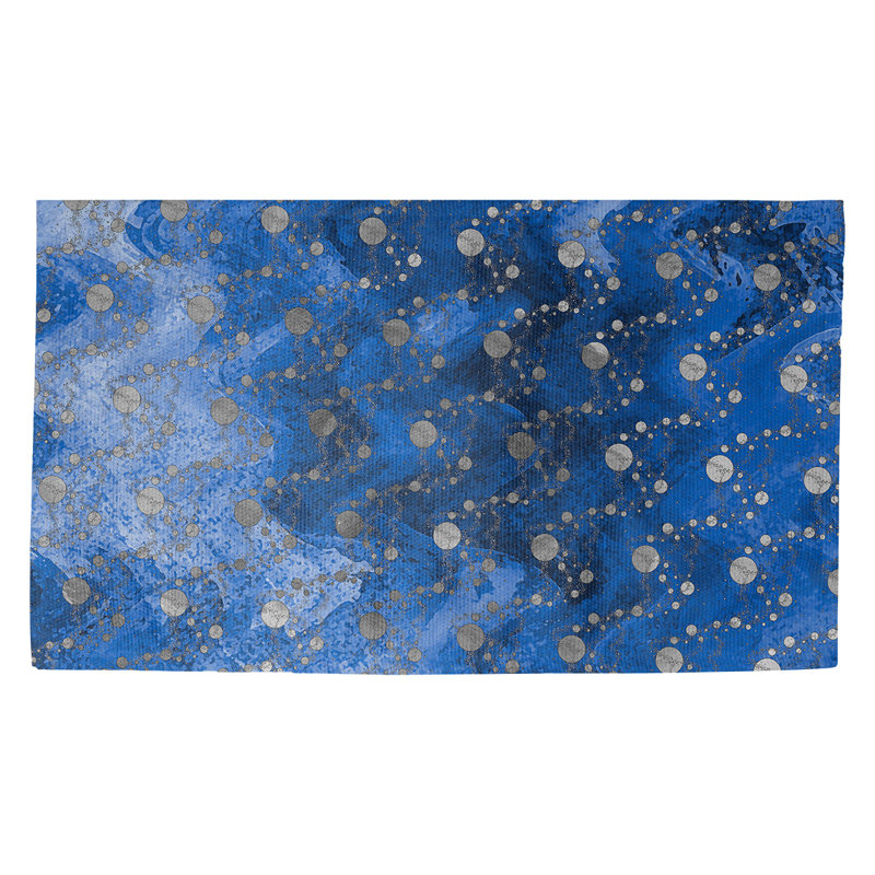 Avicia Planets and Stars Blue/Black Area Rug, Rectangle 2'2" x 3'4"