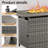 41" Rectangular Outdoor Propane Gas Fire Pit Table – 55000 BTU, Adjustable Flames, Wood Grain Finish & PE Rattan, Perfect For Patios And Decks, Includes Lava Rocks-800320653