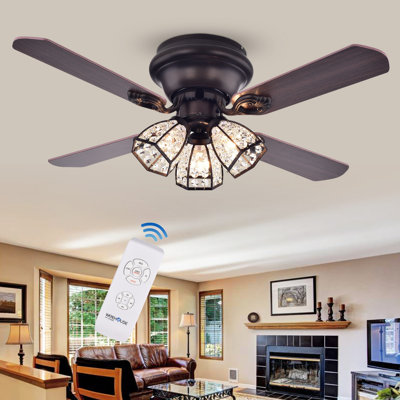 Ventilateur de plafond à 4 pales de 42 po avec chaînette et ensemble d'éclairage inclus Alayna