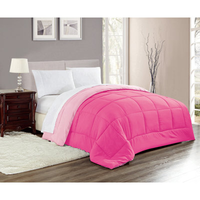Édredon réversible en microfibre rose