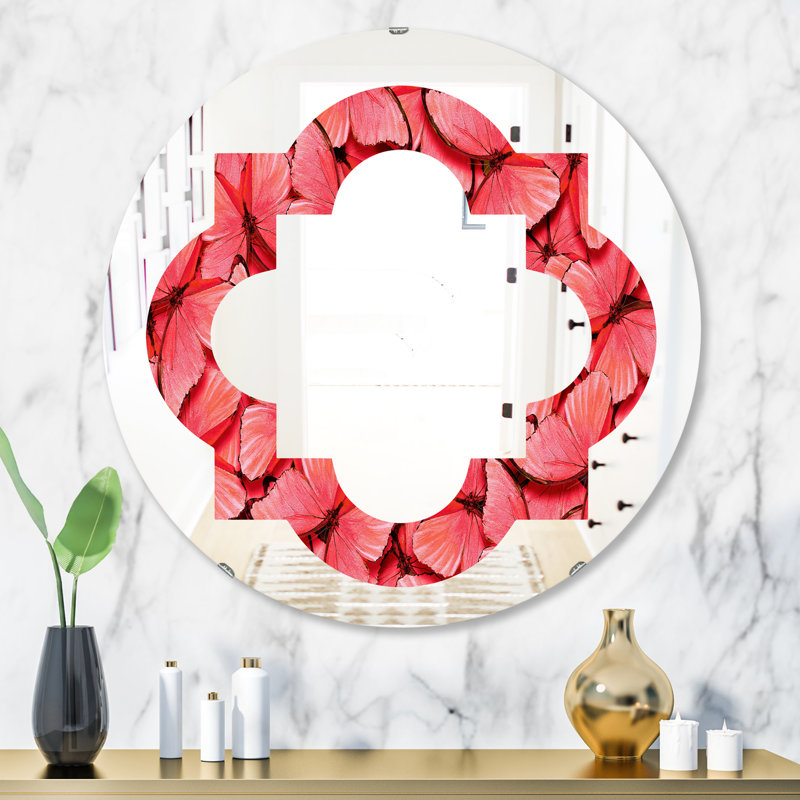 Miroir mural quadrilobe éclectique, 31,5 po x 31,5 po