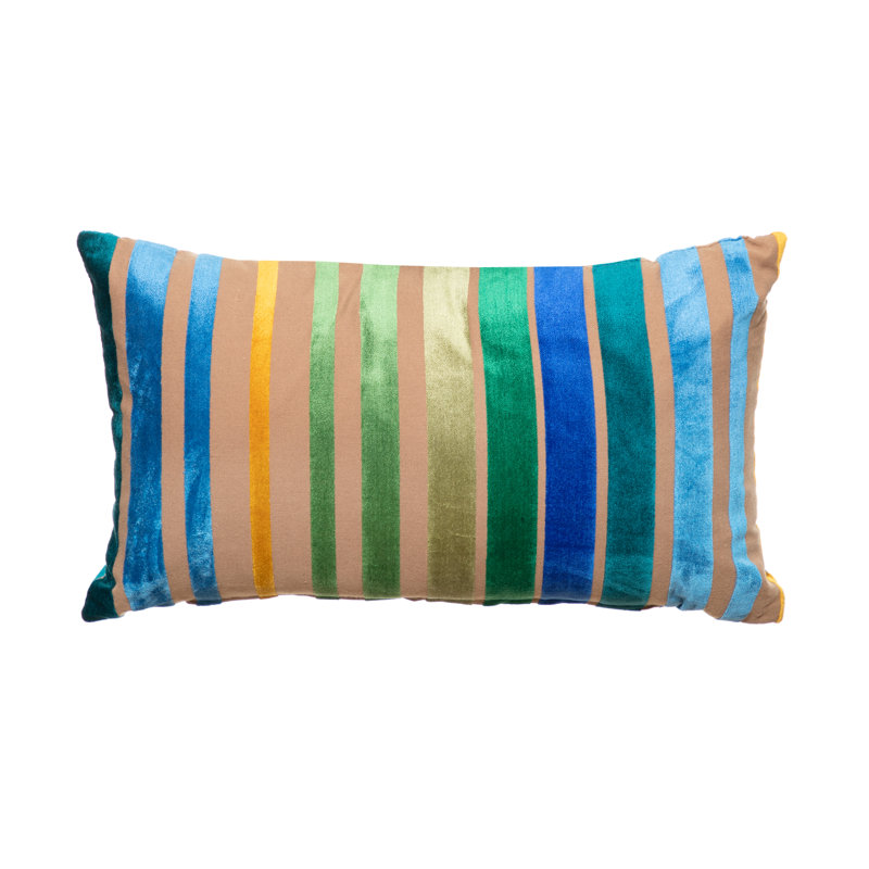 Housse de coussin rectangulaire et insert, Bleu